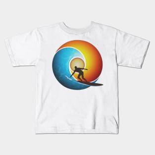 Surfing the Endless Summer Wave (v2) Kids T-Shirt